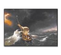 HKAHF AJWUQ L’Art Mural des accords de tempête《Tempêtes》Affiches Expositions abstraites Impressions Peinture sur Toile rétro pour Salon Décoration intérieure Photos 80x60cm sans Cadre