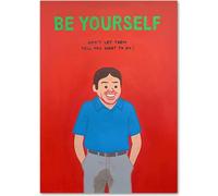 HKAHF AJWUQ lézard kulzos Poster 《Soyez Votre Ne Les Laissez Pas Vous dire de Faire》Art Mural Blagues Peintures sur Toile Impressions rétro pour Chambre Déco Photo 15x20cmx1 sans Cadre