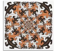 HKAHF AJWUQ M.C Escher Affiche 《Psychologie Perceptuelle》Art Mural M.C Escher Exposition Peintures sur Toile Impressions Rétro pour Décoration De Chambre Photo 50x50cmx1 sans Cadre