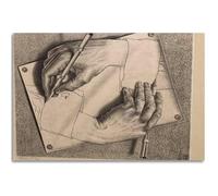 HKAHF AJWUQ M. C. Escher Affiches sur Toile 《Dessiner des Mains》Art Mural M. C. Escher Peinture M. C. Escher Impressions pour Salon Décor Photos 10x25cm sans Cadre