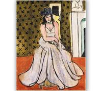 HKAHF AJWUQ Matisse Affiche Femme Portant Un Chapeau Bleu Art Mural Henri Matisse Imprime Barbarie Peinture sur Toile Photo Nordique pour Salon Décor 60x80cmx1 sans Cadre