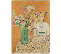 HKAHF AJWUQ Matisse Affiche Fille Lisant Un Livre Art Mural Henri Matisse Impressions Barbarie Peinture sur Toile Photo Nordique pour Salon Décor 35x50cmx1 sans Cadre