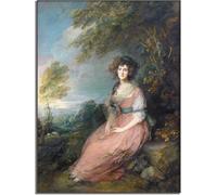 HKAHF AJWUQ Mme Richard Brinsley Affiche Portrait Art Mural Mme Richard Brinsley Impressions Moderne Peinture sur Toile pour Salon Décor Photo 60x80cmx1 sans Cadre