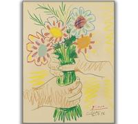 HKAHF AJWUQ Picasso Exposition Affiche Fleurs Abstraites Art Mural Pablo Picasso Abstrait Toile Peinture Picasso Impressions pour Décoration Intérieure Photos 15x20cm sans Cadre