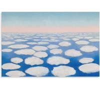 HKAHF AJWUQ Poster célèbre Georgia O'Keeffe - Ciel bleu et nuages blancs - Art mural abstrait - Peinture sur toile rétro pour décoration de salon - 45 x 65 cm - Sans cadre
