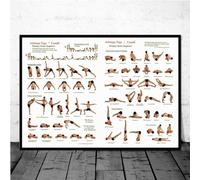 HKAHF AJWUQ Poster d'exercices de pose de yoga de qualité supérieure - Art mural - Tableau de processus d'impression sur toile - Peinture rétro pour décoration de salon - 50 x 70 cm - Sans cadre