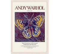 HKAHF AJWUQ Posters célèbres d’Andy Warhol Art Mural Papillon Imprimé Abstrait Peinture sur Toile Andy Warhol Tableau rétro pour la décoration du Salon 40x60cm sans Cadre