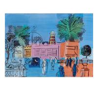 HKAHF AJWUQ Raoul Dufy Affiches dans Les Rues de Paris Art Mural Abstrait Peinture sur Toile Aquarelle pour Salon Décoration D’intérieur Photos 80x60cm sans Cadre