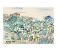 HKAHF AJWUQ Raoul Dufy Affiches Paysage de Provence Art mural Abstrait Peinture sur toile Aquarelle Impressions Pour Salon Décoration Intérieure Photos 70x50cm Sans Cadre