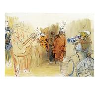 HKAHF AJWUQ Raoul Dufy Exposition Art Mural《Ankara Antiaïsme》Affiches Bisonisme Impression Raoul Dufy Peinture sur Toile pour Salon Décor Photo 80x60cm sans Cadre