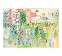 HKAHF AJWUQ Raoul Dufy Exposition Art Mural《Un Troupeau de Chevaux》Affiches Bisonisme Impression Raoul Dufy Peinture sur Toile pour Salon Décor Photo 80x60cm sans Cadre