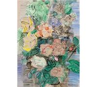HKAHF AJWUQ Raoul Dufy - Impression sur toile - Impression sur toile - Motif fleurs colorées - Décoration d'intérieur nordique - 40 x 50 cm x 1 cm - Sans cadre