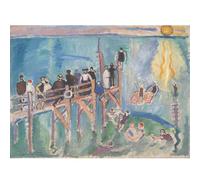 HKAHF AJWUQ Raoul Dufy Poster 《L’Effet de la lumière du Soleil sur l’Eau à Sainte》Art Mural Peinture sur Toile Impressions Modernes pour la décoration intérieure Image 80x60cmx1 sans Cadre