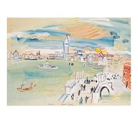 HKAHF AJWUQ Raoul Dufy Wall Art《Personnes sur Le Pont》Affiches Rétrospective Exposition Impression Raoul Dufy Peinture sur Toile pour Salon Décor Photo 60x40cm sans Cadre