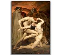 HKAHF AJWUQ William Adolphe Bouguereau Art Mural《Dante Et Virgile》Affiches Esthétique Impressions Peinture Rétro sur Toile pour Salon Décor Photos 30x50cm sans Cadre