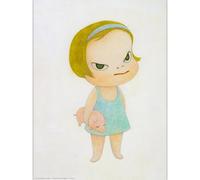 HKAHF AJWUQ Yoshitomo Nara Posters《tenant un cochon» Art mural Yoshitomo Nara Impressions Yoshitomo Nara Peinture sur toile Pop Art pour décoration d'intérieur 15 x 20 cm Sans cadre