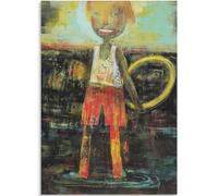 HKAHF AJWUQ Yoshitomo Nara Wall Art 《Poupée Somnambule》 Peintures sur Toile Yoshitomo Nara Affiche Moderne pour La Décoration De La Chambre D’Enfants Photo 30x50cmx1 sans Cadre