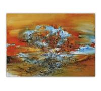 HKAHF AJWUQ Zao WOU-Ki Printemps Exposition Affiche Zao WOU-Ki Art Mural Zao WOU-Ki Peinture sur Toile Arts Académie Impressions pour Salon Décor Photo 30x50cm sans Cadre