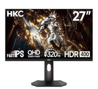 HKC 27 Pouces Écran Gaming 300Hz / 320Hz(UP to) QHD, Fast IPS, 1 ms, HDR400, 95% DCI-P3, Adaptive Sync, Réglable en Hauteur & Pivot, 2× HDMI 2.1, DP 1.4, VESA - Gaming PC & Console