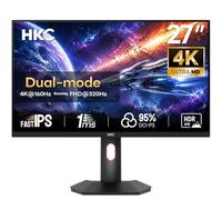 HKC 27 Pouces Écran Gaming, Double Mode 4K UHD 160Hz / FHD 320Hz,Fast IPS, HDR400, 1ms DIC, 95% DCI-P3, AMD FreeSync Premium, 2× HDMI 2.1, DP 1.4, Support Réglable en Hauteur, G27H7P