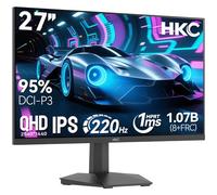 HKC Écran Gaming 27 Pouces 220Hz, 2K@QHD 2560×1440, Fast IPS Gaming Moniteur, 1ms, Adaptive Sync, HDR400, 95% DCI-P3, Eye Care, VESA 100x100mm, HDMI 2.0/DP 1.4, inclinable de -5° à 15°, G27H2DPro