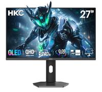 HKC Écran Gaming 27 Pouces OLED - QHD 2560×1440, 240 Hz, 0,03 ms, Dalle IPS, 1,07 Milliard de Couleurs, 99% DCI-P3, HDR400, HDMI 2.1 / DisplayPort 1.4, Support réglable Ergonomique, PIP/PBP