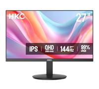 HKC Eye Care 27 Pouces QHD 144Hz Écran Gaming, IPS 2560×1440, 1ms MPRT, Adaptive Sync, 99% sRGB, HDR10, Low Blue Light, 2×HDMI 2.0, DisplayPort 1.4, Sortie Audio,VESA 100×100,Inclinaison Réglable,Noir