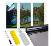 HKC Film Fenêtre Anti Regard Miroir Autoadhésif, 44,5 x 400 cm, Protection UV et Thermique Sans Résidus, Autocollant Solaire pour Fenêtre
