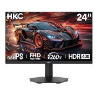 HKC G24H3D Écran PC Gamer 24 Pouces Full HD 1920x1080, Fast IPS, 240Hz (Up to 260Hz), 0.3ms, Adaptive-Sync, HDMI DP, Support Fixe, Moniteur Gaming Esports