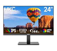 HKC Moniteur de Jeu 23,8 Pouces 144 Hz, Dalle IPS, Temps de Réponse 5 ms GTG, Full HD 1080p, 99% sRGB, Contraste 1500:1, HDMI, VGA, Sortie Audio, Inclinaison Réglable, VESA 100x100, Noir