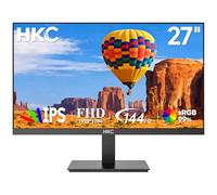 HKC Moniteur d'ordinateur 27 Pouces, 144 Hz, Full HD 1080p, Dalle IPS avec 99% de Couverture sRGB, AMD FreeSync, Inclinaison réglable, Ports HDMI/VGA, idéal pour Le télétravail et Les Jeux