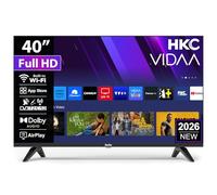 HKC Smart TV 40 Pouces (100 cm) FHD, sans Bord Connectée Télévision avec WiFi, App Store, Triple Tuner(DVB-T/T2, DVB-C, DVB-S/S2), AirPlay (H40Q1F-V, 2026)