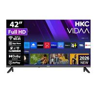HKC Smart TV 42 Pouces (107 cm) FHD, sans Bord Connectée Télévision avec WiFi, Bluetooth, App Store, Triple Tuner(DVB-T/T2, DVB-C, DVB-S/S2), AirPlay (H42Q1LF-V, 2026)
