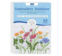 HKC Stabilisateur de Broderie Auto-AdhéSif Soluble Dans l'eau, 6 PCS A4 (29,7 X 21 cm) Papier Broderie Imprimable Ou Dessiner Des Motif, Hydrosoluble Broderie Pour Broderie à La Main Et à La Machine