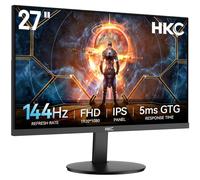 HKC V2718S Ecran PC Gaming 27", FHD 1920 x 1080 144Hz, Dalle IPS Ecran pc Gamer, 5ms, Adaptive Sync Gaming Moniteur, 16:9, 250Nits, Eye Care, inclinable -5° à 15°, HDMI 1.4,VGA, VESA, Noir