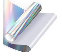 HKC Vinyle Adhésif Argent illusion, 30.5cmx183cm Rouleau de Vinyl Permanent | Vinilo Adhesivo pour Cricut, pour Silhouette Cameo, Film auto-Adhésif pour Mug DIY, Fenêtre, Céramique, Plastique