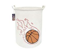 HKEC Panier à linge de basket-ball de 50 cm, panier à linge sale pour chambre de garçon, panier à linge sport, bacs à jouets, paniers-cadeaux, chambre de bébé (basket-ball)