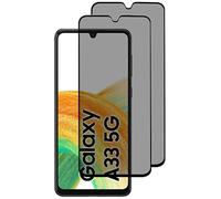 Hkess 2 Pièces Verre Trempé Anti Espion avec Samsung Galaxy A33 5G - Anti Spy Film de Protection Dureté 9H, Privacy Film Protection Écran, 3D Vitre Protecteur Filtre Confidentialité