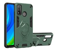 Hkess Housse pour Huawei P Smart 2020 Coque avec Anneau Support 2 en 1 Case Double Couche Défense Bumper Souple TPU Silicone + Rigide PC Antichoc Armure Back Cover Etui pour P Smart 2020 Coque,Vert