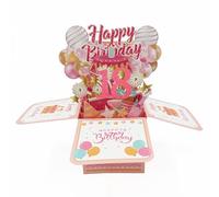 HKFENG Carte d'anniversaire 18 ans pour filles - Carte de vœux pop-up 3D, carte d'anniversaire amusante pour fille, petite-fille, nièce, sœur (18e anniversaire, rose)