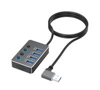 Hkfgdjdl Adaptateur USB à 4 ports avec commutateurs LED indépendants pour chaque port, y compris USB 3.0 à 5 Gbps et USB 2.0 pour différents appareils