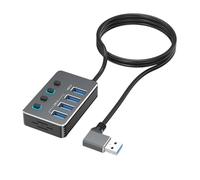 Hkfgdjdl Adaptateur USB à 4 ports avec commutateurs LED indépendants pour chaque port, y compris USB 3.0 à 5 Gbps et USB 2.0 pour différents appareils