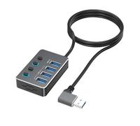 Hkfgdjdl Adaptateur USB à 4 ports avec commutateurs LED indépendants pour chaque port, y compris USB 3.0 à 5 Gbps et USB 2.0 pour différents appareils