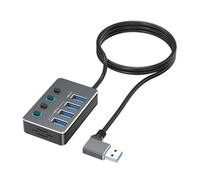 Hkfgdjdl Adaptateur USB à 4 ports avec commutateurs LED indépendants pour chaque port, y compris USB 3.0 à 5 Gbps et USB 2.0 pour différents appareils