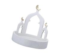 Hkfgdjdl Boîte de rangement à bijoux pour décoration de maison du Ramadan et de l'Aïd - Tour de mosquée dorée et blanche - Décoration de table
