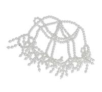 Hkfgdjdl Bonnet tressé, bijoux de cheveux avec perles pour concours de beauté, bal de fin d'année, mariage, mariage