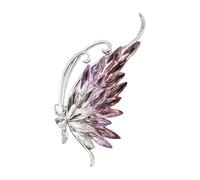 Hkfgdjdl Broche papillon en cristal bleu étincelant design élégant bijoux en alliage léger pour femme accessoire de fête
