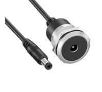 Hkfgdjdl Câble d'extension d'alimentation DC 5,5 x 2,1 mm étanche DC 5,5 x 2,1 mm femelle vers mâle Montage sur panneau fileté pour appareils électroniques