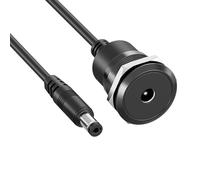 Hkfgdjdl Câble d'extension d'alimentation DC 5,5 x 2,1 mm étanche DC 5,5 x 2,1 mm femelle vers mâle Montage sur panneau fileté pour appareils électroniques