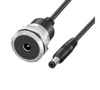 Hkfgdjdl Câble d'extension d'alimentation DC 5,5 x 2,1 mm étanche DC 5,5 x 2,1 mm femelle vers mâle Montage sur panneau fileté pour appareils électroniques